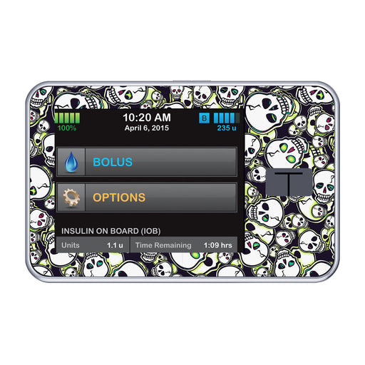 Peelz Bone Glow Tandem t:slim X2 - Pump Peelz Peelz/Stickers Black