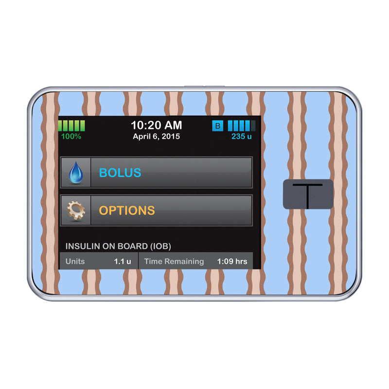 Peelz Boardwalk Waves Sticker for Tandem t:slim t:slim X2 - Pump Peelz Peelz/Stickers Light Steel Blue