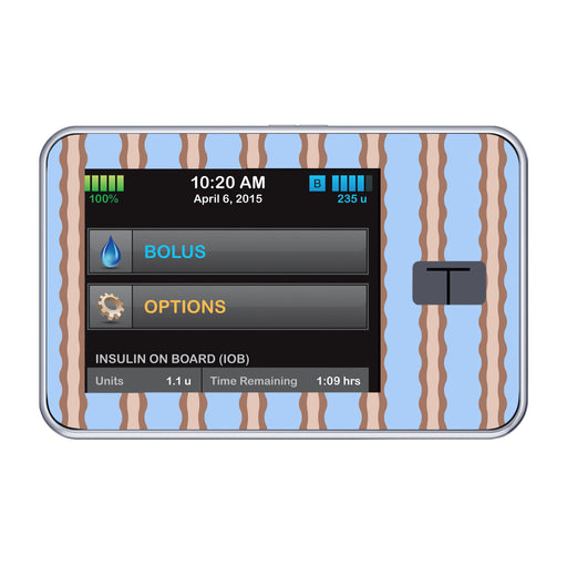 Peelz Boardwalk Waves Sticker for Tandem t:slim t:slim X2 - Pump Peelz Peelz/Stickers Light Steel Blue