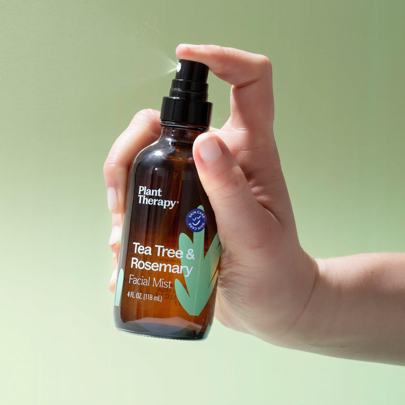 Plant Therapy Tea Tree & Rosemary Facial Mist Hair & Skin Care Dark Sea Green 4 oz
