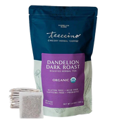 Teeccino Dandelion Dark Roast Roasted Herbal Tea Herbal Tea Black 25 tea bags,10 tea bags,50 tagless eco-friendly tea bags