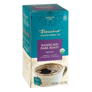 Teeccino Dandelion Dark Roast Roasted Herbal Tea Herbal Tea Dark Cyan 25 tea bags,10 tea bags,50 tagless eco-friendly tea bags