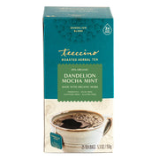 Teeccino Dandelion Mocha Mint Roasted Herbal Tea Herbal Tea Dark Cyan 25 tea bags,10 tea bags