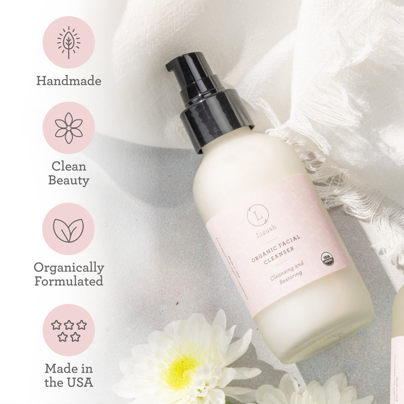Lizush ORGANIC FACIAL CLEANSER Cleansing and Restoring Light Gray