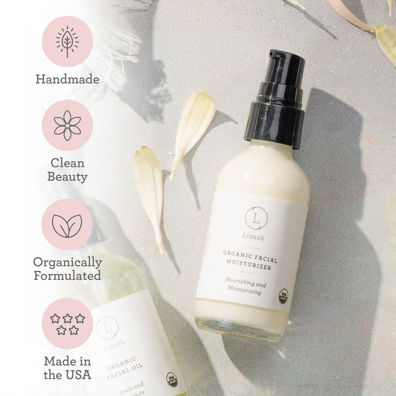 Lizush ORGANIC FACIAL MOISTURIZER Nourishing and Moisturizing Light Gray