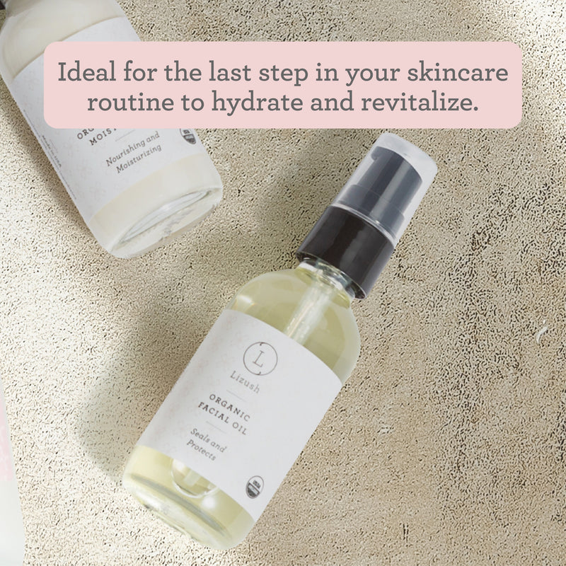 Lizush ORGANIC FACIAL OIL Seals and Protects Gray
