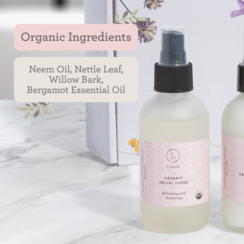 Lizush ORGANIC FACIAL TONER Refreshing and Balancing Light Gray