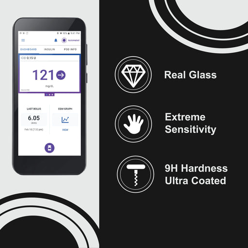 Peelz Tempered Glass Screen Protector for Omnipod® 5 Controller – Pump Peelz Peelz/Stickers Black