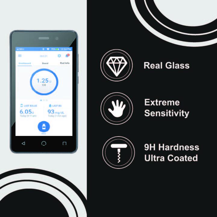 Peelz Tempered Glass Screen Protector for Omnipod® DASH PDM – Pump Peelz Peelz/Stickers Black