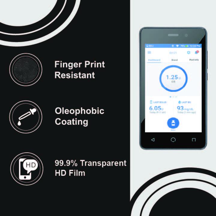 Peelz Tempered Glass Screen Protector for Omnipod® DASH PDM – Pump Peelz Peelz/Stickers Black