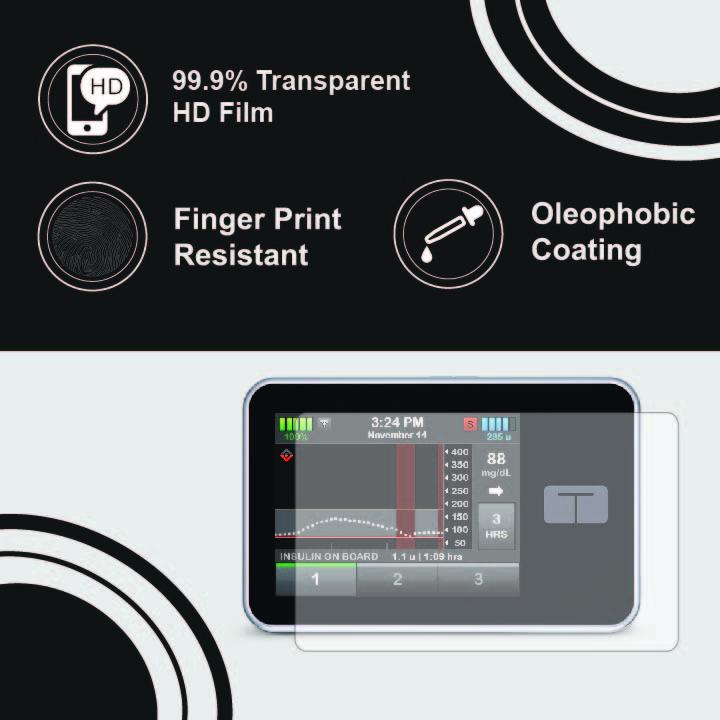 Peelz Tempered Glass Screen Protector for Tandem t:slim ® Diabetes Care Peelz/Stickers Lavender