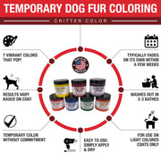 Warren London Critter Color - Temporary Pet Fur Coloring/Dog Dye Spa Product White Smoke Alexas Pink Kiss,Sweet Avery Red,Blue Collar Worker,Hazy Shade of Purple,Orange County House Hounds,Yellow Snow,Central Park Green,ALL 7 COLORS PLUS FREE BRUSH