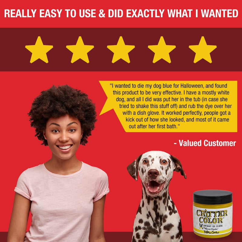 Warren London Critter Color - Temporary Pet Fur Coloring/Dog Dye Spa Product Firebrick Alexas Pink Kiss,Sweet Avery Red,Blue Collar Worker,Hazy Shade of Purple,Orange County House Hounds,Yellow Snow,Central Park Green,ALL 7 COLORS PLUS FREE BRUSH
