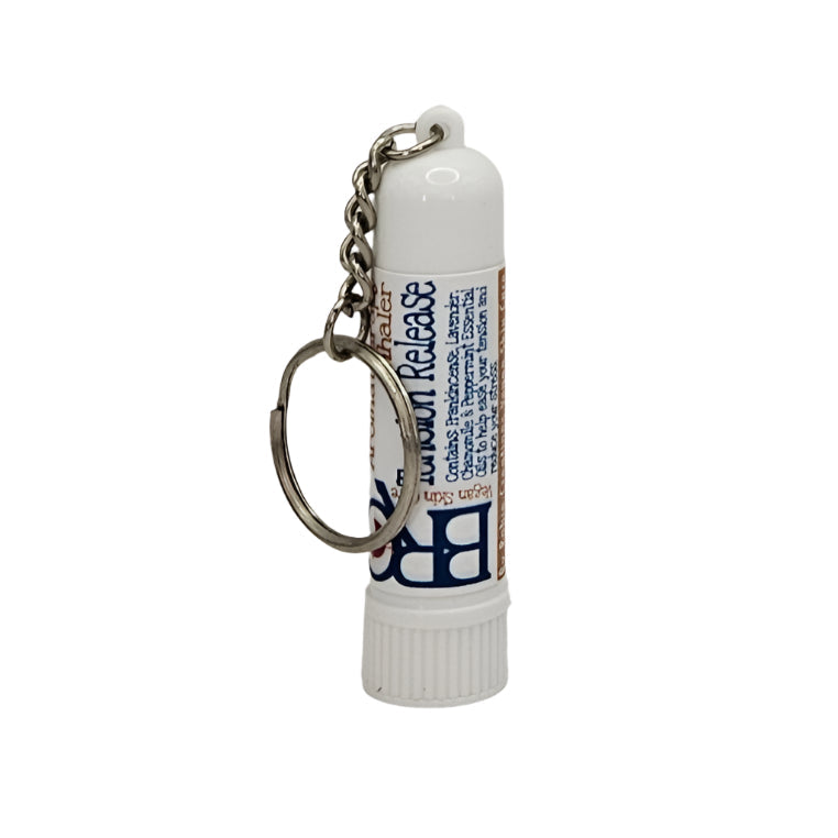By Robin Creations Tension Release Aromatherapy Inhaler Aromatherapy White Smoke Plastic - with a keychain
