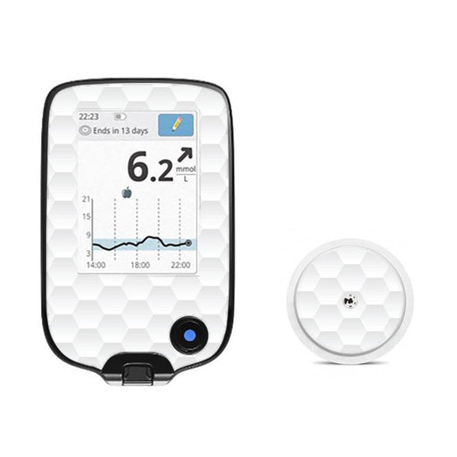 Peelz Tessellation Freestyle Libre 2 Peelz/Stickers White Smoke Receiver + Sensor