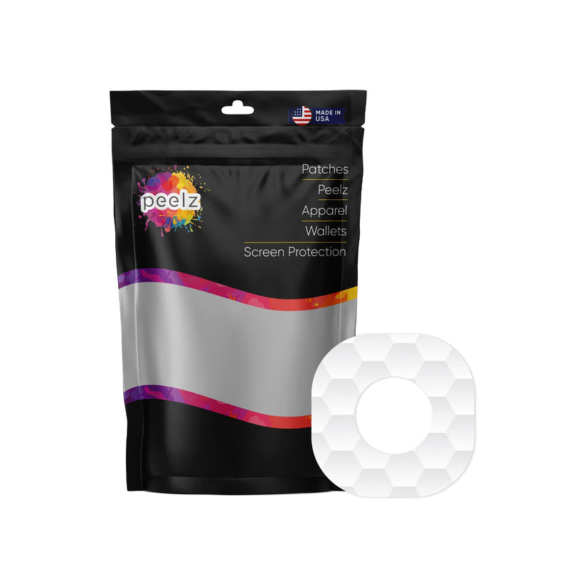 Peelz Tessellation Dexcom G7 and Stelo Patch Tape - Pump Peelz Patch Medical Tape White Smoke 12-Pack (Set of 12 Patches),4-Pack (Set of 4 Patches)