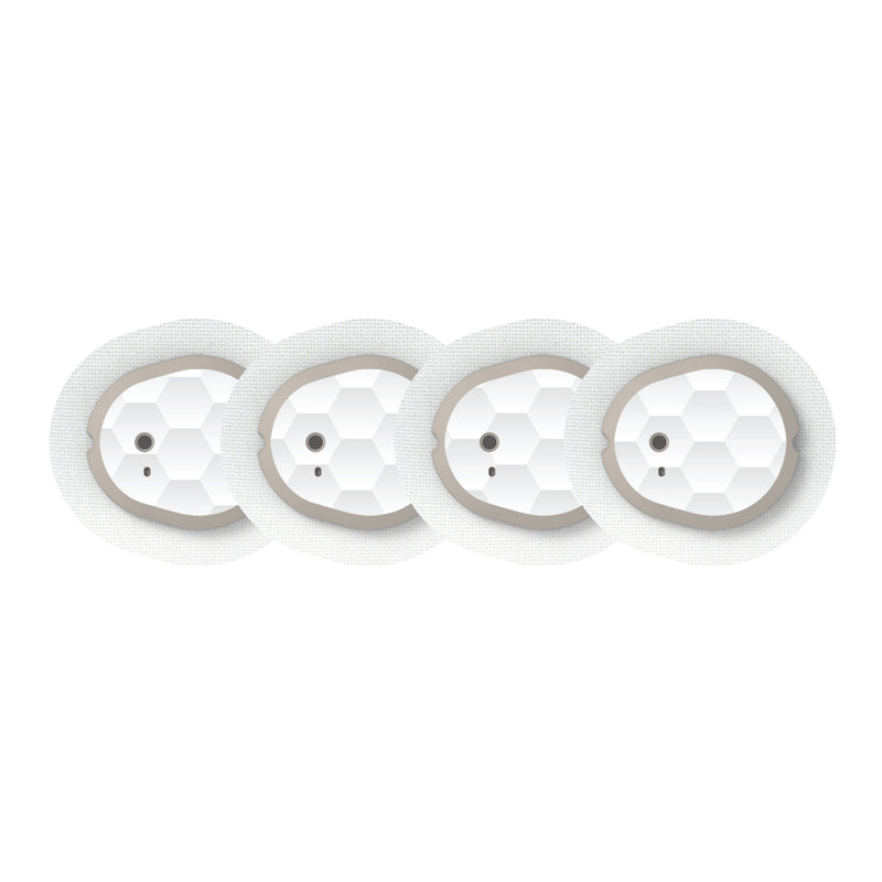 Peelz Tessellation Sticker Designed for the DEXCOM G7 and Stelo Transmitter Peelz/Stickers White Smoke 4-pack (Set of 4 Stickers)