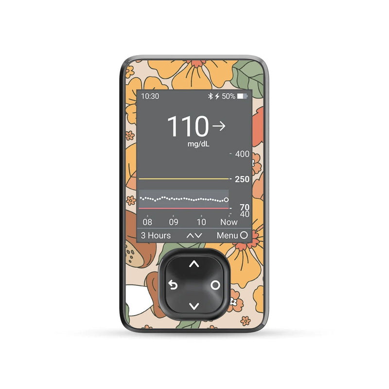 Peelz Thanksgiving Floral DEXCOM G7 and Stelo and G6 Touchscreen Receiver Sticker Peelz/Stickers Dim Gray