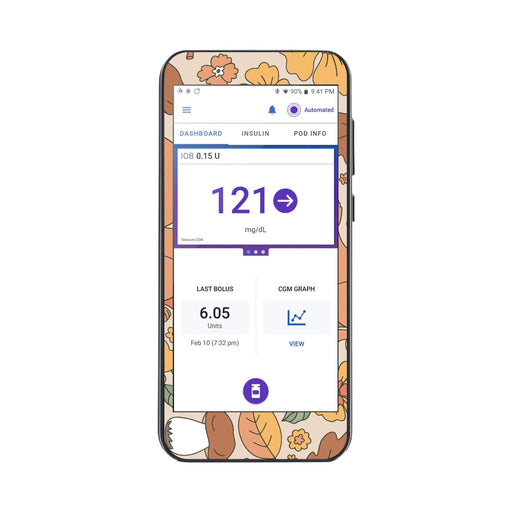 Peelz Thanksgiving Floral Sticker for Omnipod® 5 Controller – Pump Peelz Peelz/Stickers White Smoke