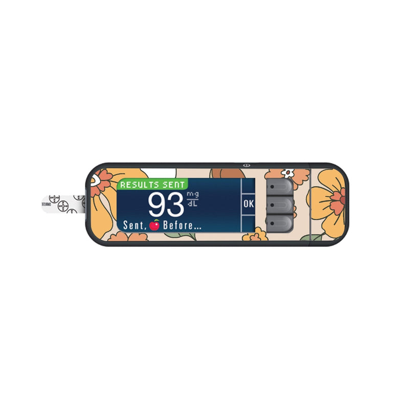 Peelz Thanksgiving Floral for Bayer Contour Next Glucometer Peelz/Stickers White Smoke
