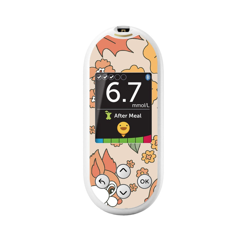 Peelz Thanksgiving Floral for OneTouch Verio Reflect Glucometer Peelz/Stickers White Smoke