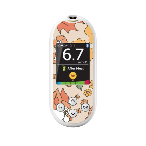 Peelz Thanksgiving Floral for OneTouch Verio Reflect Glucometer Peelz/Stickers White Smoke