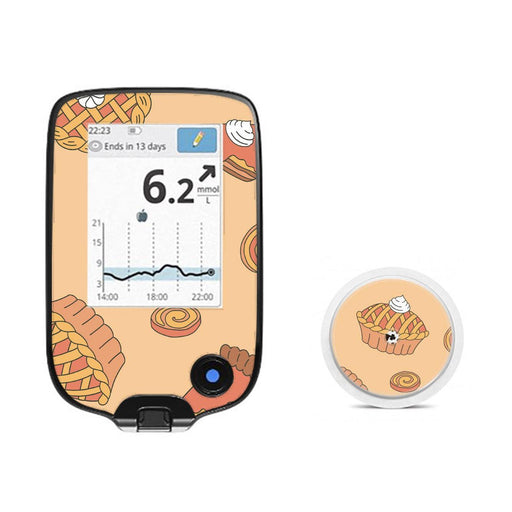 Peelz Thanksgiving Pies Freestyle Libre 2 Peelz/Stickers White Smoke Receiver + Sensor