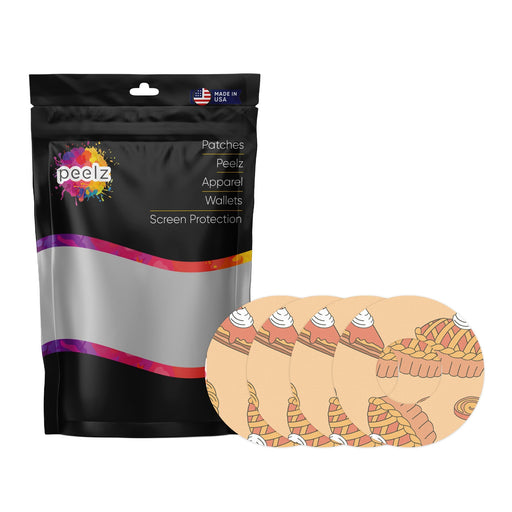 Peelz Thanksgiving Pies Patch  Tape Designed for the FreeStyle Libre 2 Patch Medical Tape White Smoke 12-Pack Libre 2 (Set of 12 Patches)