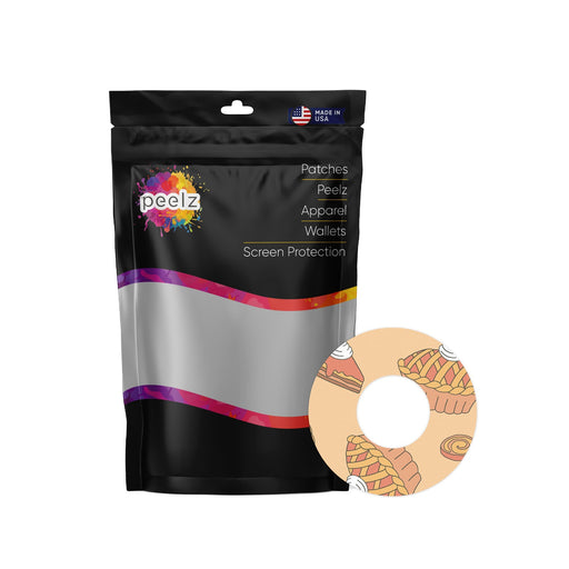 Peelz Thanksgiving Pies Patch  Tape Designed for the FreeStyle Libre 2 Patch Medical Tape White Smoke 4-Pack Libre 2 (Set of 4 Patches)