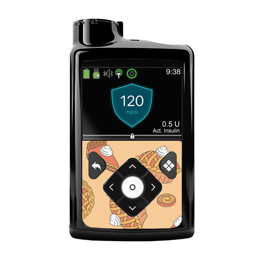 Peelz Thanksgiving Pies for Medtronic MiniMed 770G & 780G Peelz/Stickers Black Whole System Peelz (front back + clip),Front Peelz