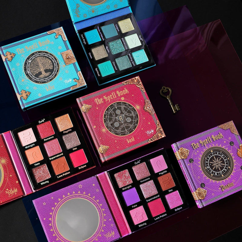 Rude Cosmetics The Spell Book Eyeshadow Palette Display Set B, 24 pcs Wholesale Set Black
