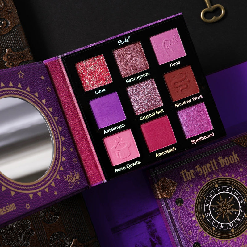 Rude Cosmetics The Spell Book Eyeshadow Palette Display Set B, 24 pcs Wholesale Set Rosy Brown