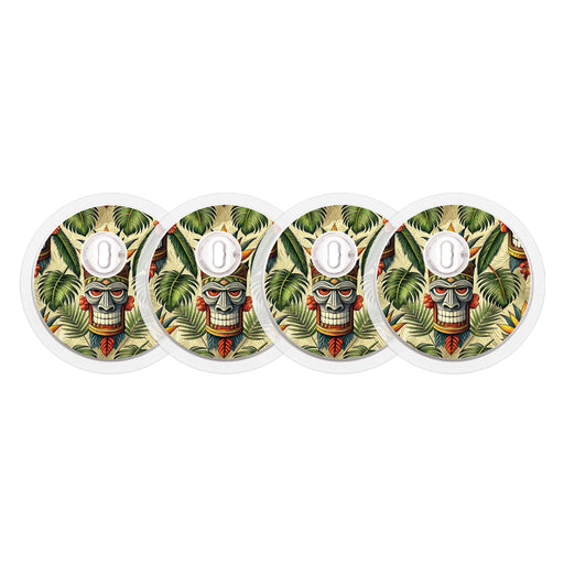Peelz Tikis Designed for the FreeStyle Libre 3 Plus & Lingo  Sensor Peelz/Stickers White Smoke 4-pack (Set of 4 Stickers)