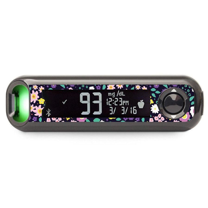 Peelz Tiny Flowers Bayer Contour© Next One Glucometer Peelz/Stickers Dark Slate Gray