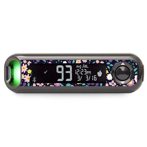 Peelz Tiny Flowers Bayer Contour© Next One Glucometer Peelz/Stickers Dark Slate Gray
