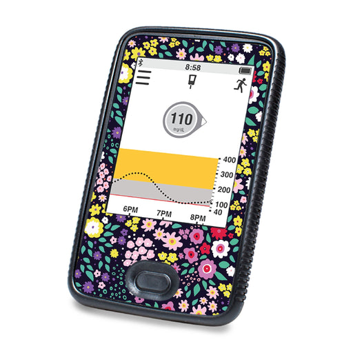 Peelz Tiny Flowers DEXCOM G6 Touchscreen Receiver Peelz/Stickers White Smoke