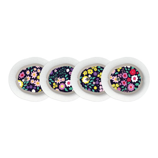 Peelz Tiny Flowers DEXCOM G7 and Stelo Transmitter Peelz/Stickers White Smoke 4-pack (Set of 4 Stickers)