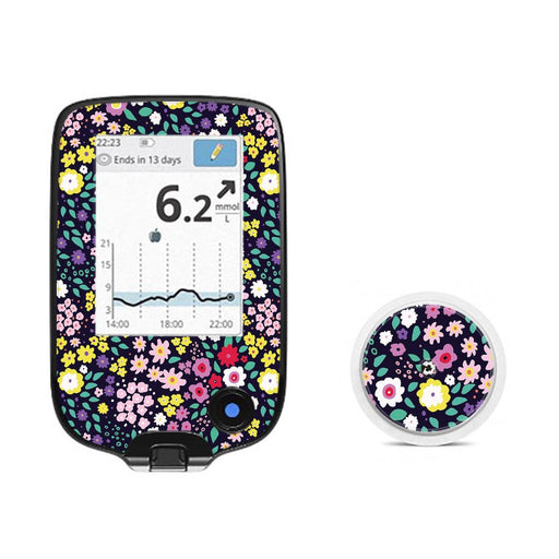 Peelz Tiny Flowers Freestyle Libre 2 Peelz/Stickers White Smoke Receiver + Sensor