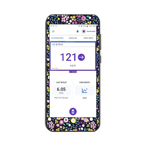 Peelz Tiny Flowers Sticker for Omnipod® 5 Controller – Pump Peelz Peelz/Stickers White Smoke
