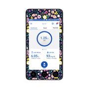 Peelz Tiny Flowers Sticker for Omnipod DASH® PDM – Pump Peelz Peelz/Stickers White Smoke Whole System Peelz (front + case),Front Peelz