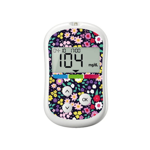 Peelz Tiny Flowers OneTouch Verio Flex Glucometer Peelz/Stickers White Smoke