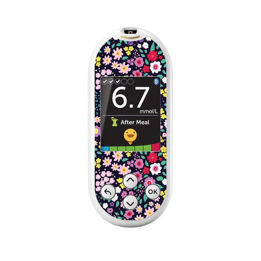 Peelz Tiny Flowers OneTouch Verio Reflect Glucometer Peelz/Stickers White Smoke