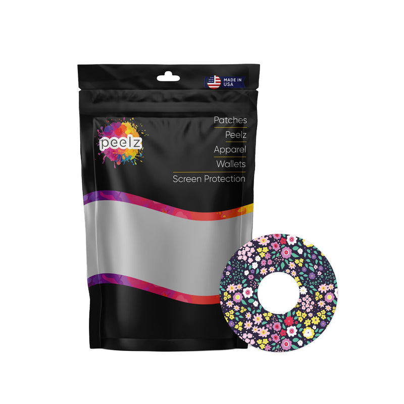 Peelz Tiny Flowers Patch Tape Designed for the FreeStyle Libre 3 Plus & Lingo Patch Medical Tape White Smoke 12-Pack (Set of 12 Patches),4-Pack (Set of 4 Patches)