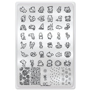 UberChic Beauty Tiny Little Animals-02 Stamping Plate Light Gray