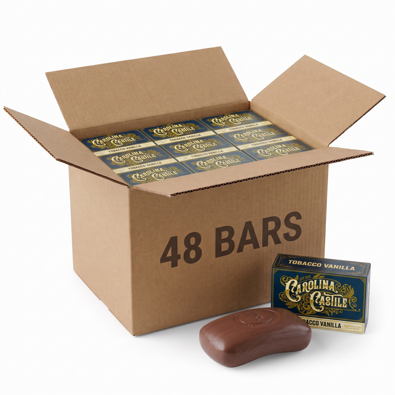 Carolina Castile Soap Castile Bar Soap - Tobacco Vanilla White Smoke 1 Bar,3 Pack,6 Pack,Case of 48 bars