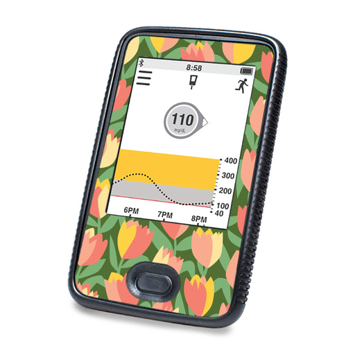 Peelz Tons Of Tulips Designed for DEXCOM G6 Touchscreen Receiver Peelz/Stickers White Smoke