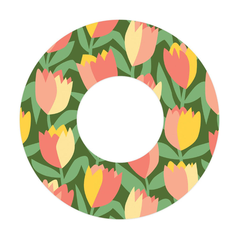 Peelz Tons Of Tulips Patch  Tape Designed for the FreeStyle Libre 2 Patch Medical Tape White Smoke 1-Pack Libre