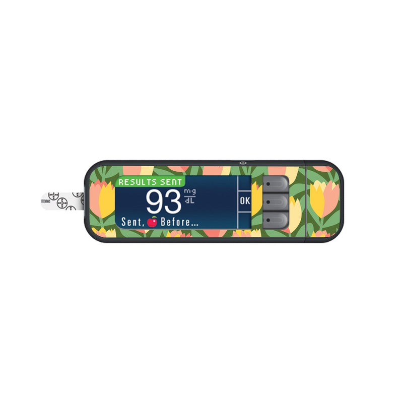 Peelz Tons Of Tulips for Bayer Contour Next Glucometer Peelz/Stickers White Smoke