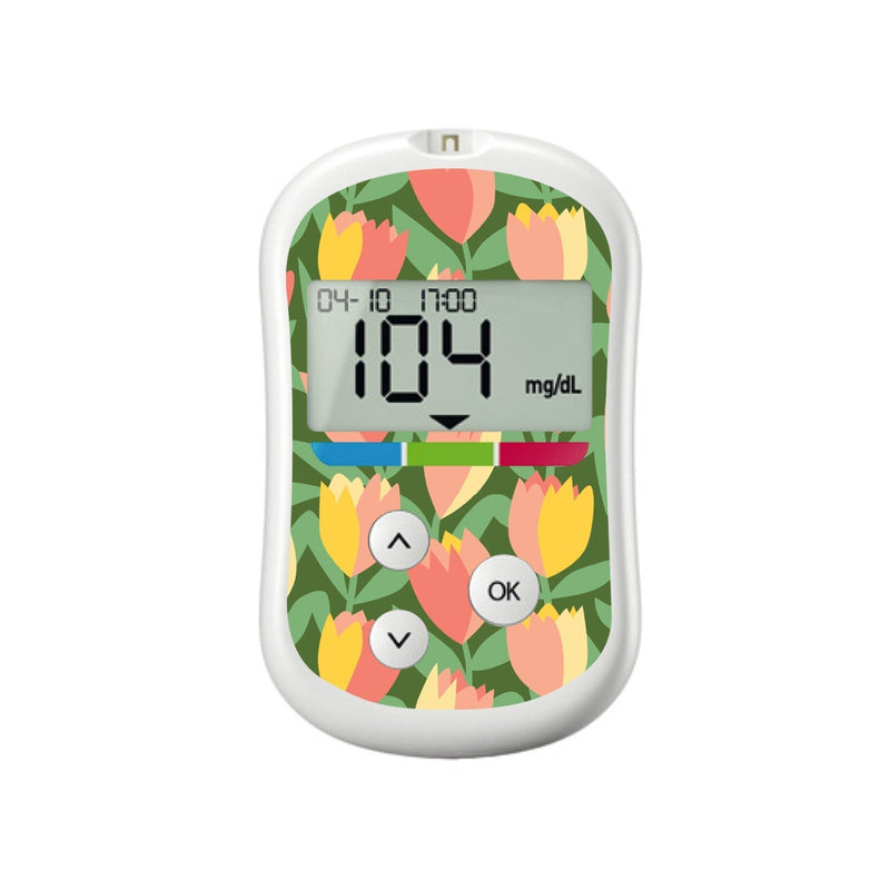 Peelz Tons Of Tulips for OneTouch Verio Flex Glucometer Peelz/Stickers White Smoke