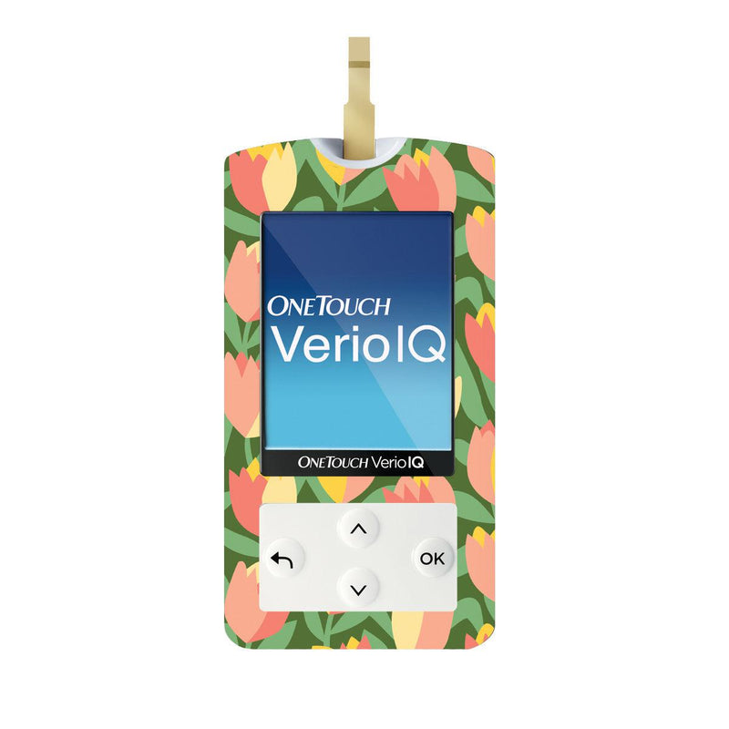 Peelz Tons Of Tulips for OneTouch Verio IQ Glucometer Peelz/Stickers White Smoke